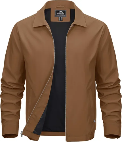 Miniatura 16 de MAGCOMSEN Chaquetas Ligeras para Hombre con Cremallera Completa Abrigo Ligero Chaqueta de Cuello Extendido Chaqueta Cortavientos Casual