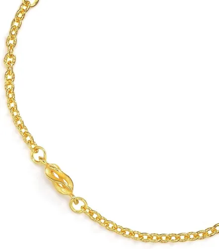 Miniatura 4 de CHOW SANG SANG 999.9 - Colección de regalos chinos de oro de 24 quilates, precio por peso, pulsera de cadena lisa de oro de 0.13 oz para mujer