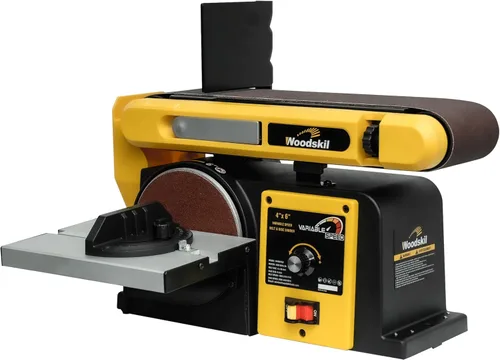 Miniatura 10 de Woodskil Combo de lijadora de banda y disco de 4.5 amperios, lijadora de banda de 4x36" y lijadora de disco de 6" con motor de 3/4HP, modelo mejorado