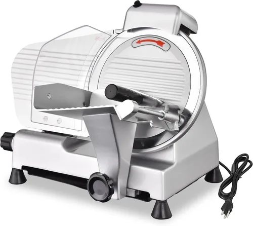 WeChef Cortador de carne comercial de 10 '' 240 W eléctrico Deli Slicer Queso Cortador de alimentos Hoja de acero inoxidable para tienda restaurante