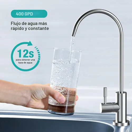Miniatura 6 de SimPure Sistema de ósmosis inversa sin tanque T1-400UV con UV, certificado NSF/ANSI 58, sistema de filtro de agua RO para debajo del fregadero 400