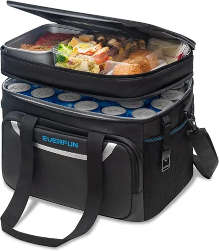 Miniatura 13 de EVERFUN Small Compact Cooler Bag 24/48 Can Insulated Lunch Box Double Deck Soft Leak-Proof Waterproof Collapsible Ice Chest for Men Women Work