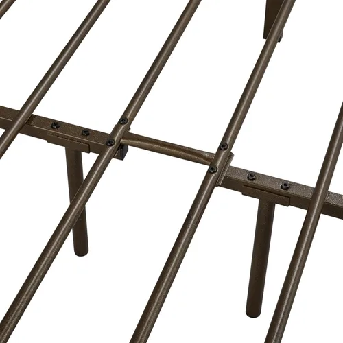 Miniatura 9 de Yaheetech Base de cama clásica de metal con base de colchón con estilo victoriano, cabecera, estribo, almacenamiento debajo de la cama, no necesita