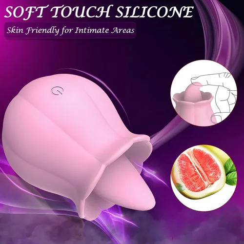 Miniatura 4 de Juguetes Sexuales Vibrador Dildo Rosa, Juguete para Adultos con 10 Velocidades de Vibración para Mujeres Clítoris Pezón, Juguete Sexual de Lengua