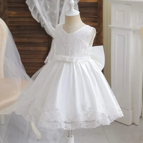 Miniatura 2 de NNJXD - Vestido de princesa de tul con flores para usar en bodas para niñas pequeñas y bebés