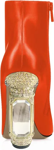Miniatura 16 de FSJ Botas de tacón alto con punta puntiaguda para mujer, con tacón alto, con cremallera lateral brillante, estilo casual, para uso diario, zapatos
