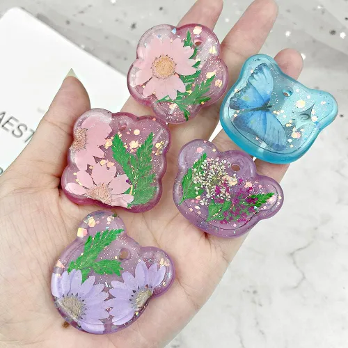 Miniatura 7 de RESINWORLD 16 piezas Moldes de Silicona para Colgantes Geométricos Variados con Agujero para Colgar, Molde de Resina UV para Joyería, Moldes