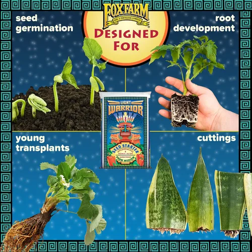 Miniatura 3 de FoxFarm Light Warrior Seed Starter - Medio de cultivo de semillas, 1 pie cúbico, beneficioso para la germinación de semillas y el desarrollo