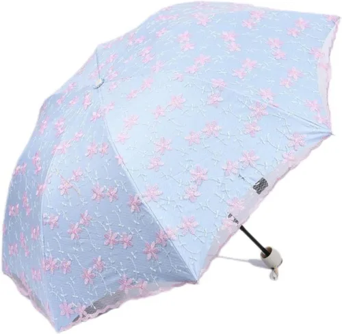 Miniatura 13 de Honeystore Parasol de viaje plegable Brolly Anti-UV Sombrilla Vintage