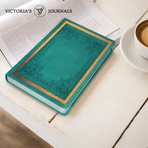 Miniatura 6 de VICTORIA'S JOURNALS Cuaderno con forro de cuero sintético y tapa dura, cuaderno de viaje con diseño vintage de aspecto antiguo, tamaño A5, 5.7 x 8.1
