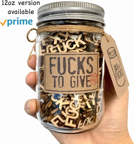 Miniatura 6 de Give a Fuck - FUCK wooden cutouts - Make your own 12oz Jar of Fucks! 170 per pack - (Explanation Card Included)