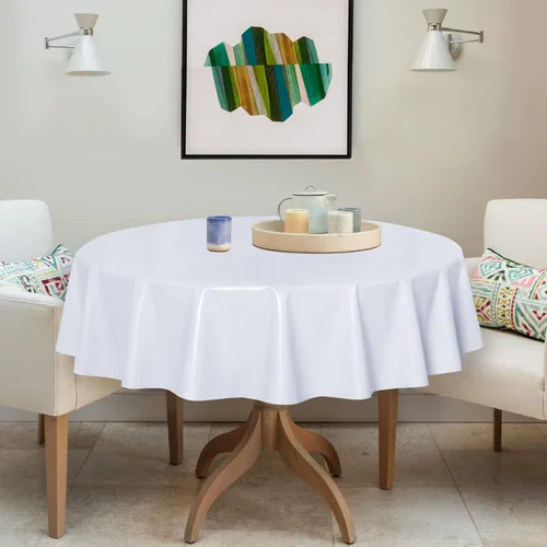 Miniatura 38 de sancua - Mantel rectangular de PVC 100 % impermeable, 54 x 54 pulgadas, vinilo a prueba de aceite, derrames, fácil de limpiar con un paño, para Beige