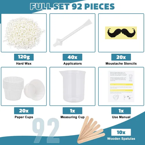 Miniatura 6 de Kit de cera nasal de 4.23 oz con 30 aplicadores blancos, 20 protectores de bigote, 20 vasos de papel, depilación de nariz sin dolor para al menos 20
