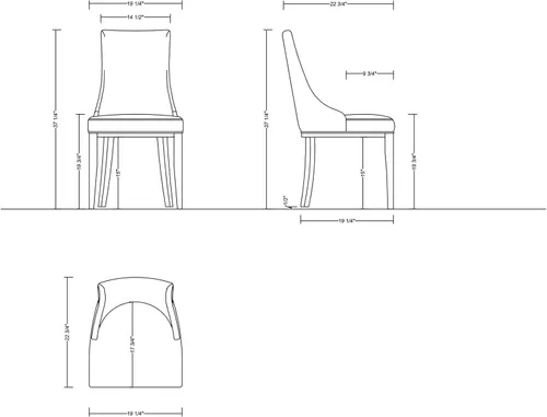 Miniatura 3 de Manhattan Comfort Shubert - Silla de comedor moderna de terciopelo y piel sintética, diseño de doble tapicería sobre marco de madera de haya maciza