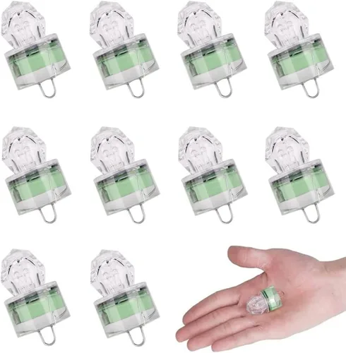Paquete de 10 luces LED de caída profunda de pesca, luces LED estroboscópicas intermitentes de colores, luz de pesca subacuática, atractantes