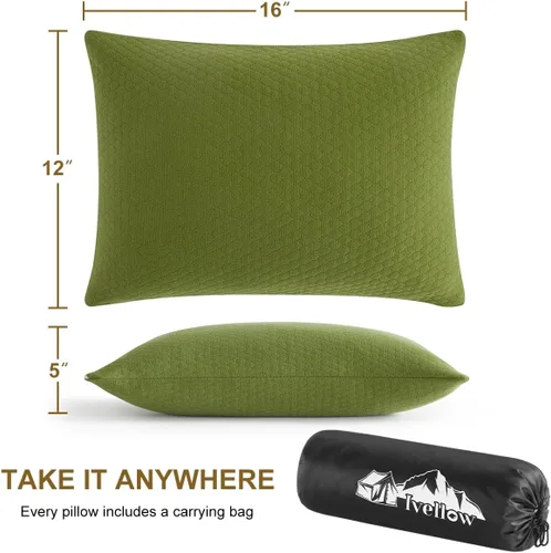 Miniatura 4 de Almohada de viaje de espuma viscoelástica Ivellow - Compacta, ligera, transpirable y hipoalergénica - Adultos y niños - Camping, senderismo, viajes