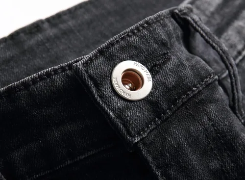 Miniatura 6 de OIIIO Jeans elásticos rasgados de ajuste regular para hombre