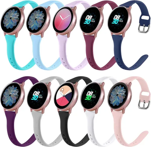 Paquete de 10 correas delgadas compatibles con Samsung Galaxy Watch 7, 6, 5, 4, 1.575 pulgadas, 1.732 pulgadas, Galaxy Watch 5 Pro/4 6