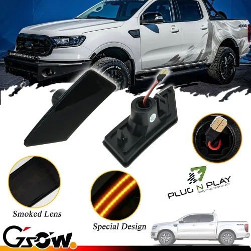 Miniatura 4 de 2 luces de posición laterales para Ford Ranger Lariat XL XLT 2019-2023, accesorios Ford de primera calidad 2019 2020 2021 2022 2023 lámparas de LED