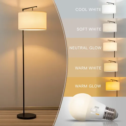 Miniatura 2 de Brightech Montage - Lámpara de pie moderna - Lámpara de pie LED con pantalla bronceada para salas de estar y oficinas - Luz de lectura para Negro