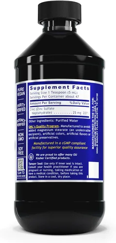Miniatura 2 de Quantum Nutrition Labs - Gotas de suplemento de zinc líquido, tintura de sulfato de zinc para adultos, 25 mg por porción, función metabólica y apoyo