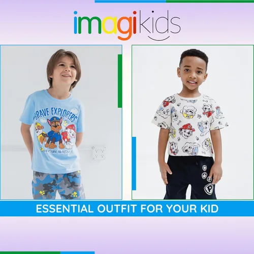 Miniatura 11 de Nickelodeon Paw Patrol - Conjunto de camiseta sin botones y pantalones cortos de felpa francesa, tallas de bebé a niño grande (12 meses - 10-12)