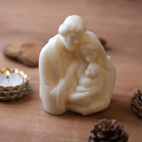 Miniatura 7 de Molde de vela de silicona de familia virgen católica DIY Jesús abrazando bebé retrato resina yeso que hace herramienta hecha a mano Molud Silicona