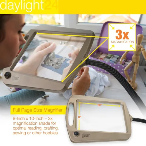 Miniatura 3 de daylight24 Lámpara de pie con lupa de página completa 3X