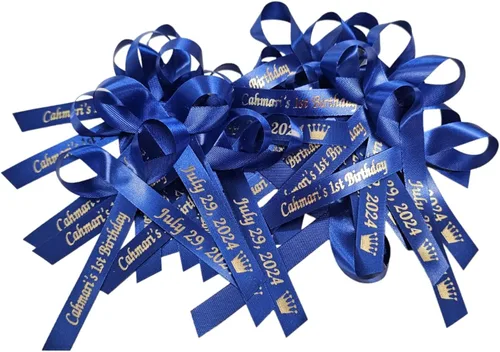 Miniatura 9 de Cintas personalizadas para nupcial shower, boda, favores de fiesta o baby showers - Cinta cortada personalizada con nombre, 50, 100 opcional, lazos