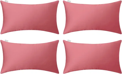 Miniatura 62 de Thmyo - Paquete de 4 fundas de almohada decorativas de 100 % algodón para lumbar, cómodas, sólidas, para Navidad/Halloween, fundas de cojín Blanco