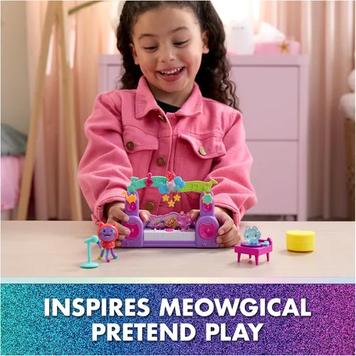 Miniatura 9 de DreamWorks Gabby's Dollhouse La Película, Set de Historia de Fiesta Paw-Some con DJ Catnip, 2 Figuras de Juguete Eraser Cat y Accesorios, Juguetes