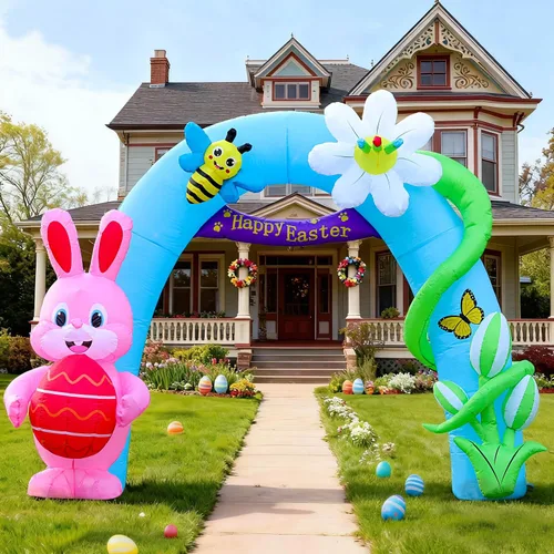 Miniatura 18 de Decoraciones inflables de Pascua para exteriores de 6 pies, con luces LED integradas, decoración de patio, para fiestas de Pascua, al aire libre