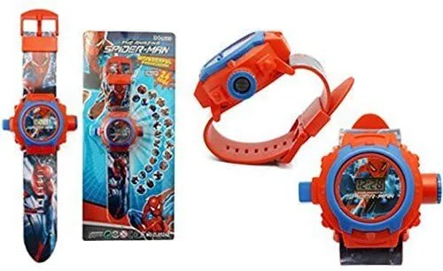 Miniatura 2 de LEMONADE Pack de 2 - Unisex Niños Favorito Spiderman 24 Character Banda Proyector & M3 Digital Led Pulsera Band Reloj de Pulsera para Niños, Niños
