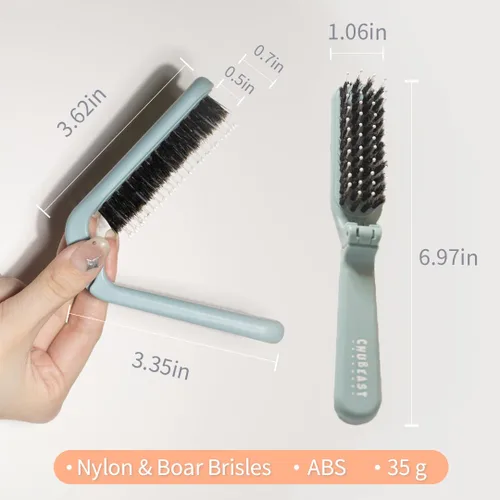 Miniatura 5 de Uffy MiniPop - Cepillo de viaje para el cabello, mini cerdas de jabalí plegables para mujeres, hombres y niños, peine compacto apto para niños