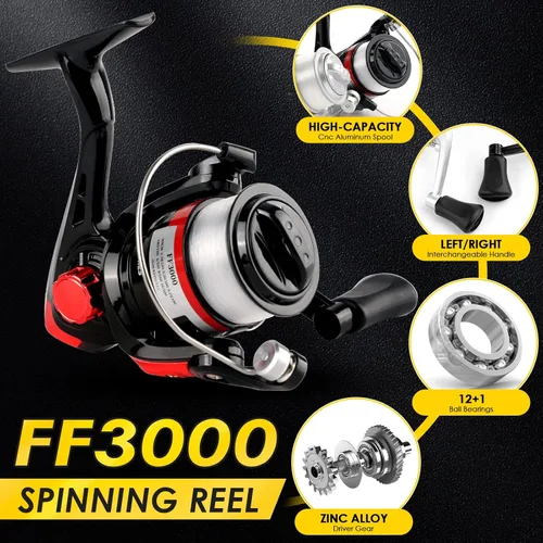 Miniatura 4 de Combo de Caña de Pescar Telescópica con Carrete 2PCS 6.89FT Caña de Pescar Plegable Carrete Giratorio Señuelos Accesorios con Bolsa de Pesca Kit
