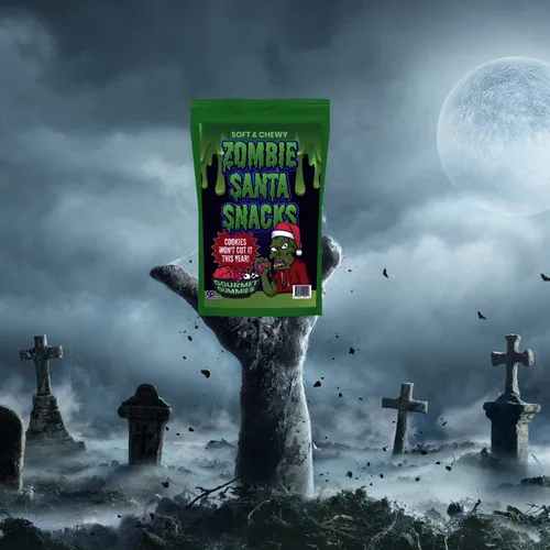 Miniatura 8 de Zombie Santa Snacks - Gomitas de gomitas gourmet para niños - Divertido regalo de Navidad espeluznante de zombi - Ojos masticables, cerebros, dedos