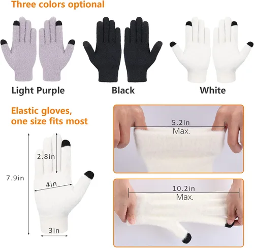 Miniatura 7 de Cierto Guantes de invierno para mujer para clima frío guantes de punto cálidos para pantalla táctil para mujer Guantes térmicos para exteriores