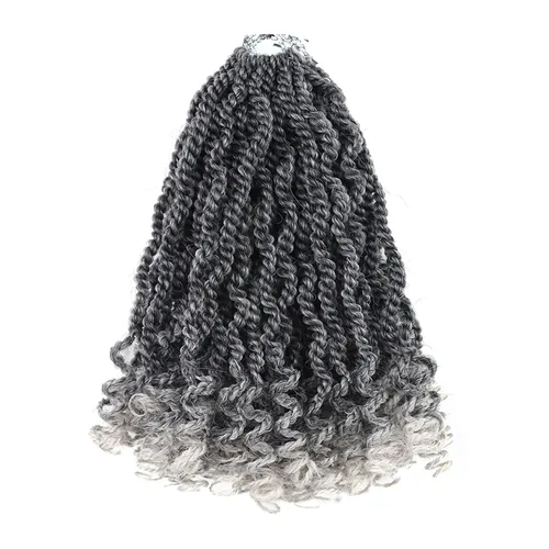 Miniatura 82 de Cabello rubio de ganchillo para mujeres negras, trenzas senegalesas onduladas de ganchillo de 12 pulgadas, trenzas kinky de ganchillo cortas 27613