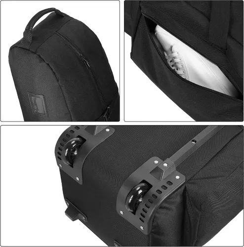 Miniatura 6 de TurnWay Bolsa de viaje de golf acolchada plegable, bolsa de golf de poliéster 900D resistente al agua, bolsa de transporte de golf con ruedas