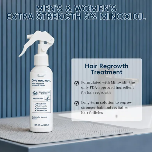 Miniatura 3 de 5% de minoxidil para hombres y mujeres, tratamiento para el crecimiento del cabello y la barba con biotina y romero para adelgazamiento y pérdida