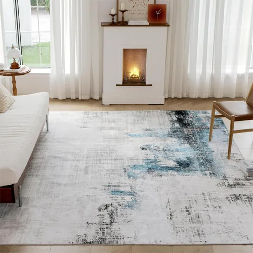 Miniatura 31 de Syalife 6x9 Alfombra Lavable para Área, Ultra Suave Antideslizante, Pila Baja, Alfombra Vintage Resistente a Manchas para Sala de Estar, Alfombra