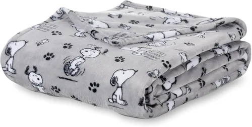 Miniatura 26 de Berkshire Blanket Peanuts® VelvetLoft® Manta de Felpa con el Tierno Personaje Snoopy, Peanuts Snoopy Everyday Buffalo Plaid Navy Tonal, Manta 55