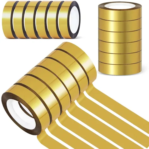 Miniatura 8 de HFKPJRT 6 rollos de cinta dorada, cinta adhesiva dorada washi de varias anchuras, cinta metálica para decoración de pared, cinta de lámina dorada 6