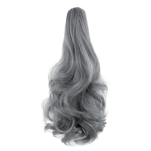 Miniatura 23 de Extensión de cola de caballo con clip de garra, extensiones de cabello ondulado de 18 pulgadas, cola de caballo larga para mujer, extensiones