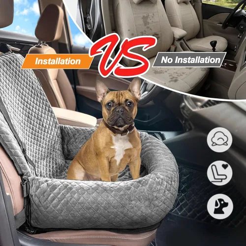 Miniatura 5 de Sephyroth Asiento de automóvil para perros pequeños/medianos, cama de automóvil para perros, asiento de seguridad de viaje lavable para mascotas