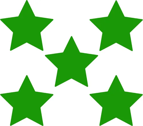 Miniatura 49 de LiteMark Durable Stars, calcomanía roja brillante de 5.5 pulgadas, uso en hormigón liso, azulejos, vidrio, paquete de 8 estrellas Rojo
