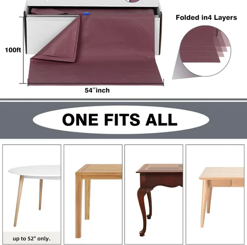Miniatura 49 de Rollo de plástico para cubierta de mesa color verde manzana, 40 pulgadas x 100 pies, rollo de plástico resistente para cubierta de mesa de banquetes