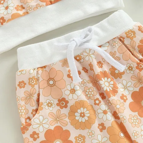Miniatura 39 de Mandizy Conjunto de ropa de bebé niña otoño 3 6 9 12 18 24 meses sudadera de manga larga y pantalones con estampado floral y diadema