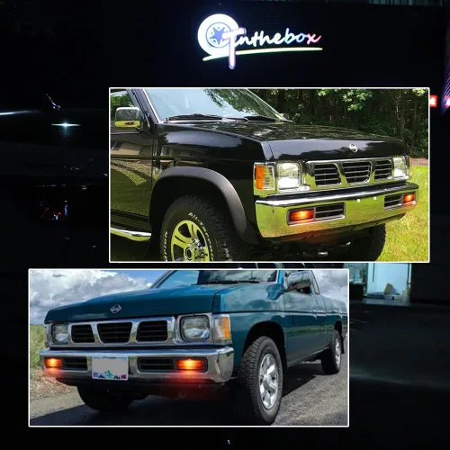 Miniatura 7 de para 1988-1997 Nissan D21 Hardbody PickUp, 1988-1995 Nissan Pathfinder luz de señal de giro para parachoques delantero, lente ámbar, lámpara ámbar