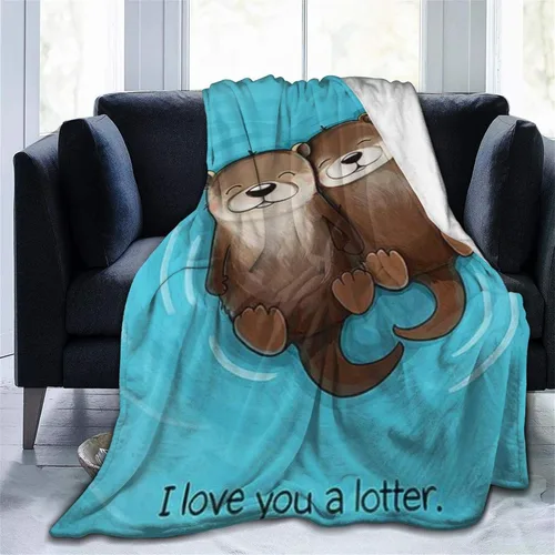 Manta de Nutria Regalos de Nutria para Mujeres Hombres Niños Manta Liviana de Felpa para Regazo Manta de Franela Suave para Sofá Regalos de